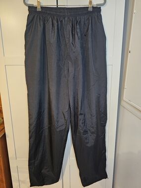 Vintage Y2K 90s Champion Nylon Track Pants XL Black Windbreaker Swishy Baggy